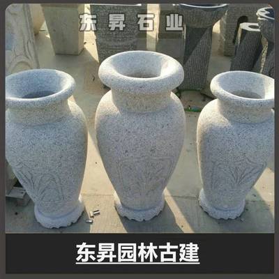 戶外石雕花盆 景觀花缽 大理石歐式花盆廠家