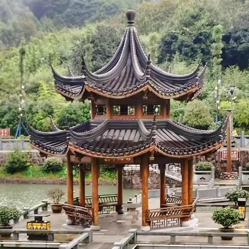 雙層古建涼亭系列~#防腐木涼亭#園林景觀工程 #他這狀態(tài)誰(shuí)