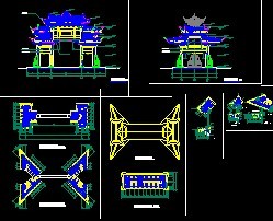 古牌坊施工圖免費(fèi)下載 - 園林古建 - 土木工程網(wǎng)